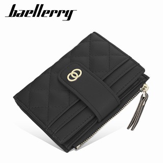 Baellerry Authentic Wallet for Women Korean Buckle Vertical Small Wallet Multi Card Slot Card Holder Short Mini Wallet
