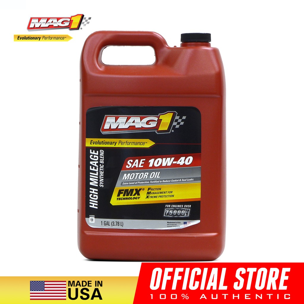 MAG 1 10W40 High Mileage API SN Certified Synthetic Blend Oil for