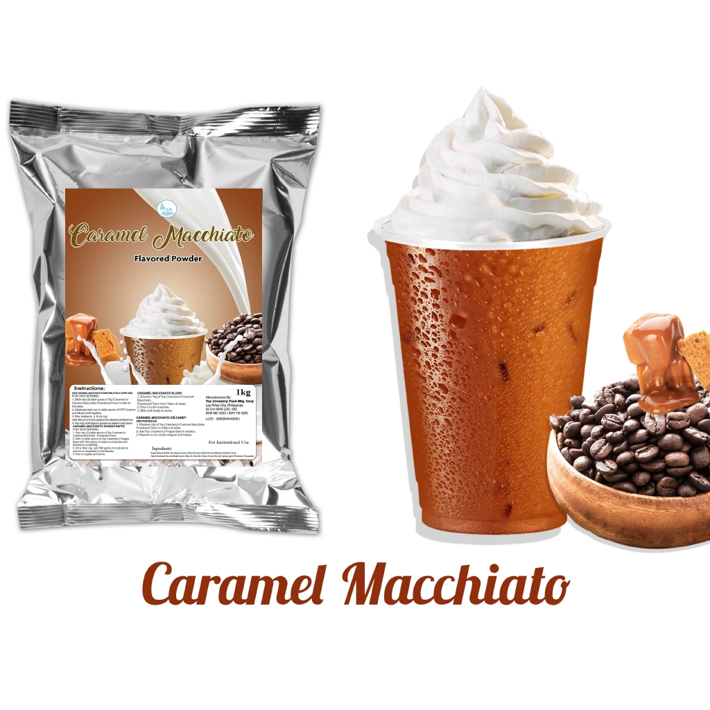 ICE BLEND Caramel Macchiato Drink Powder 500g TOP CREAMERY Shopee