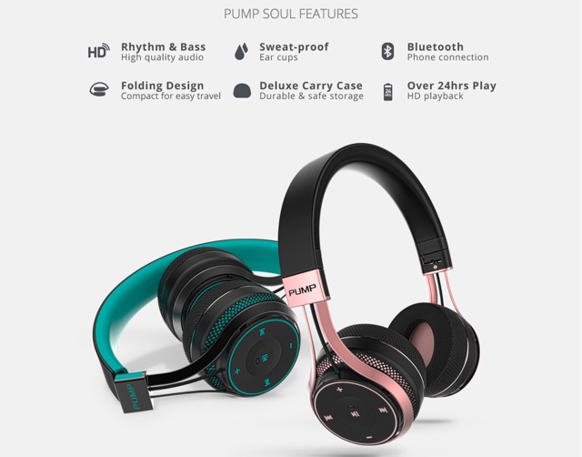 Black Rose Gold Blueant Pump Zone Wireless Headphones Best Blueant