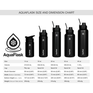 AQUAFLASK 14oz Wide Mouth Vacuum Insulated Stainless Steel Drinking ...