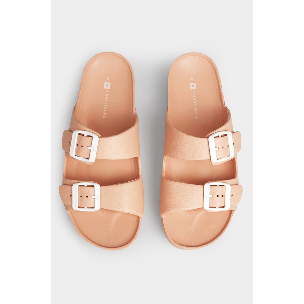 two band slide sandals
