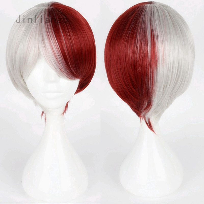 Jinliango My Hero Academia Todoroki Shoto Cosplay Wig Half White Red Short Hair Available Shopee Philippines