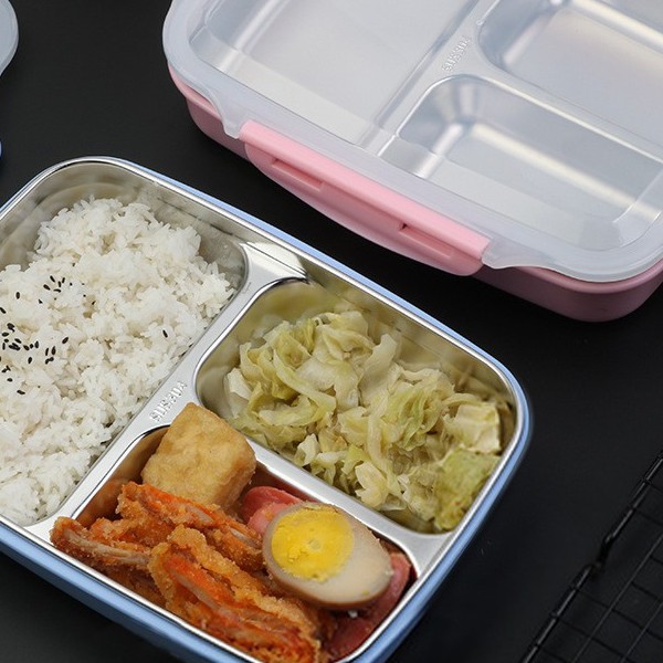 Modern Double Layers Insulation Bento Box Lunch Box For Kids Students Stainless Steel 3 Grids Shopee Philippines