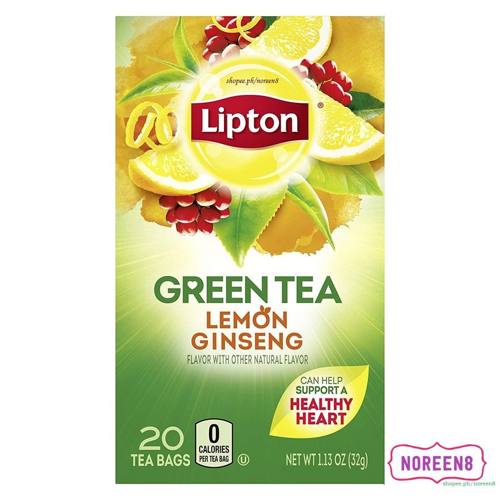 Lipton Green Tea Lemon Ginseng 20 Tea Bags Shopee Philippines