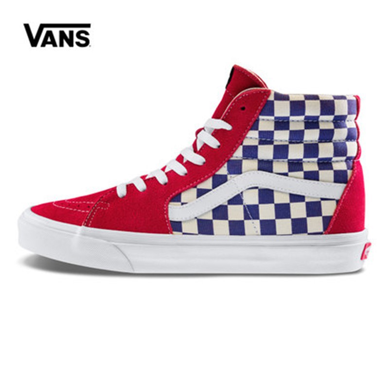 women's high top checkered vans