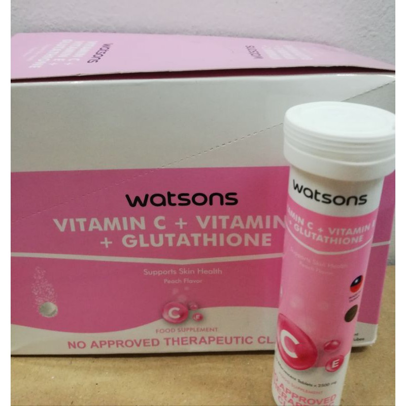 Watsons VitC Vit E Glutathione Effervescent Tab Per Tube Shopee Philippines