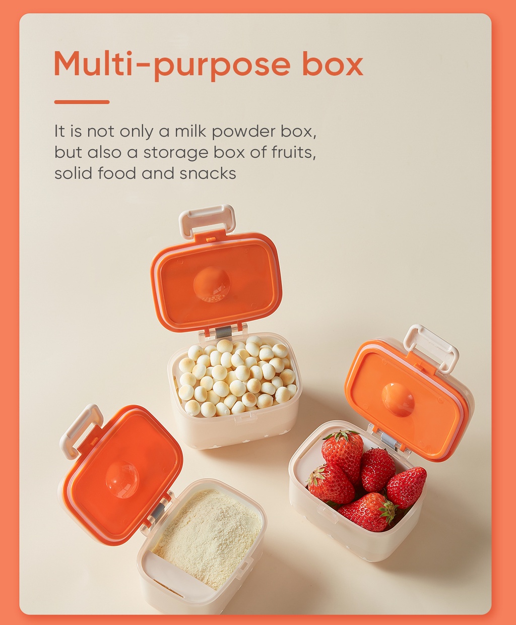 Yoboo Portable Milk Powder Container 360ML Convenient Double Sealed