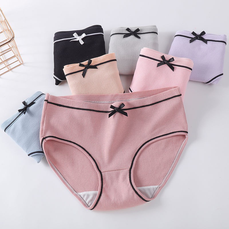 Hip-Wrap Hip-Lifting Panties Mid-Waist Pure Cotton Threaded CP Value ...