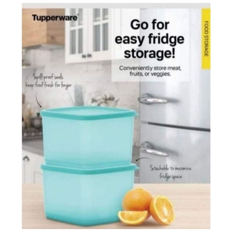 Tupperware Fridgemate 2pc 1L Medium Square Set with Box Shopee