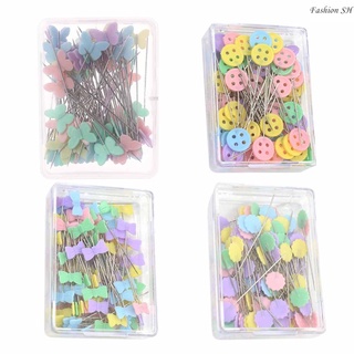 [NEW]4 different styles boxed brooches mixed color plastic hot-selling hijab pins  M30083