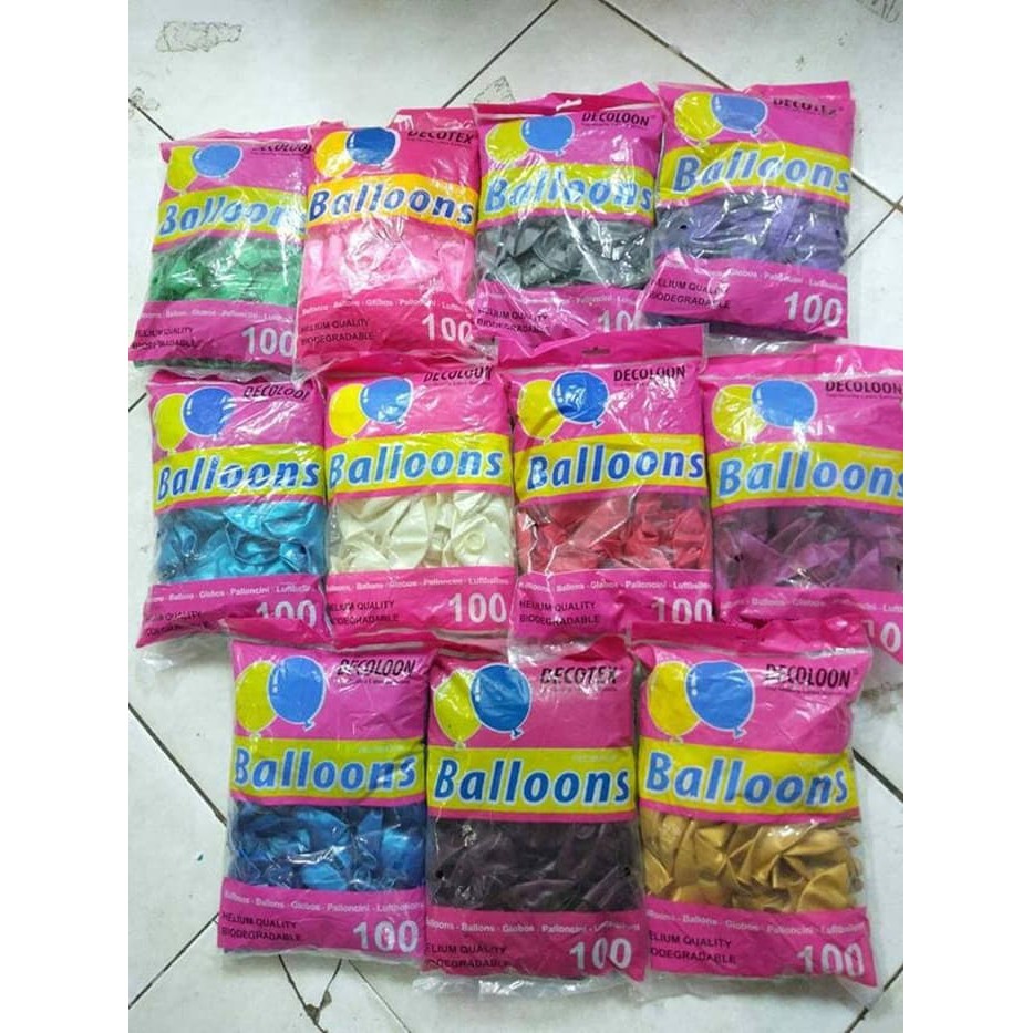 Decoloon LATEX Metalic Balloon 12 INCH Contents 100 (Class DECOTEX ...