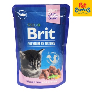 Free Shipping COD❖☑¤Brit Premium by Nature Kitten White Fish Wet Cat Food 100g (24 pouches)