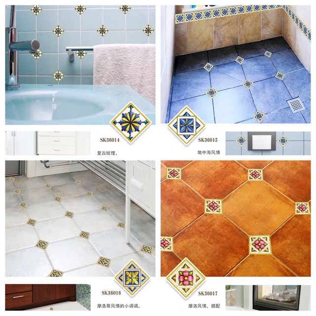 Tile Diagonal Wall Sticker Floor Stcier Adhesive New Shopee