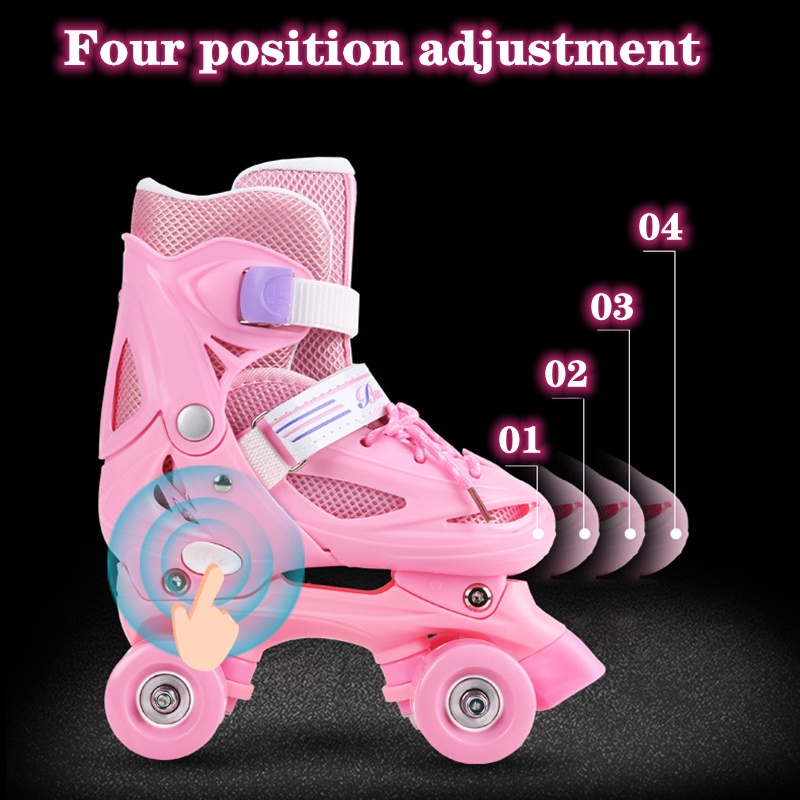 The New Roller skates Adjustable fourwheel roller skates for children