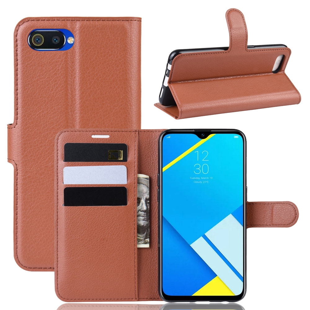 Realme C2 Luxury Wallet Flip Leather Stand Case Cover With Card Slots