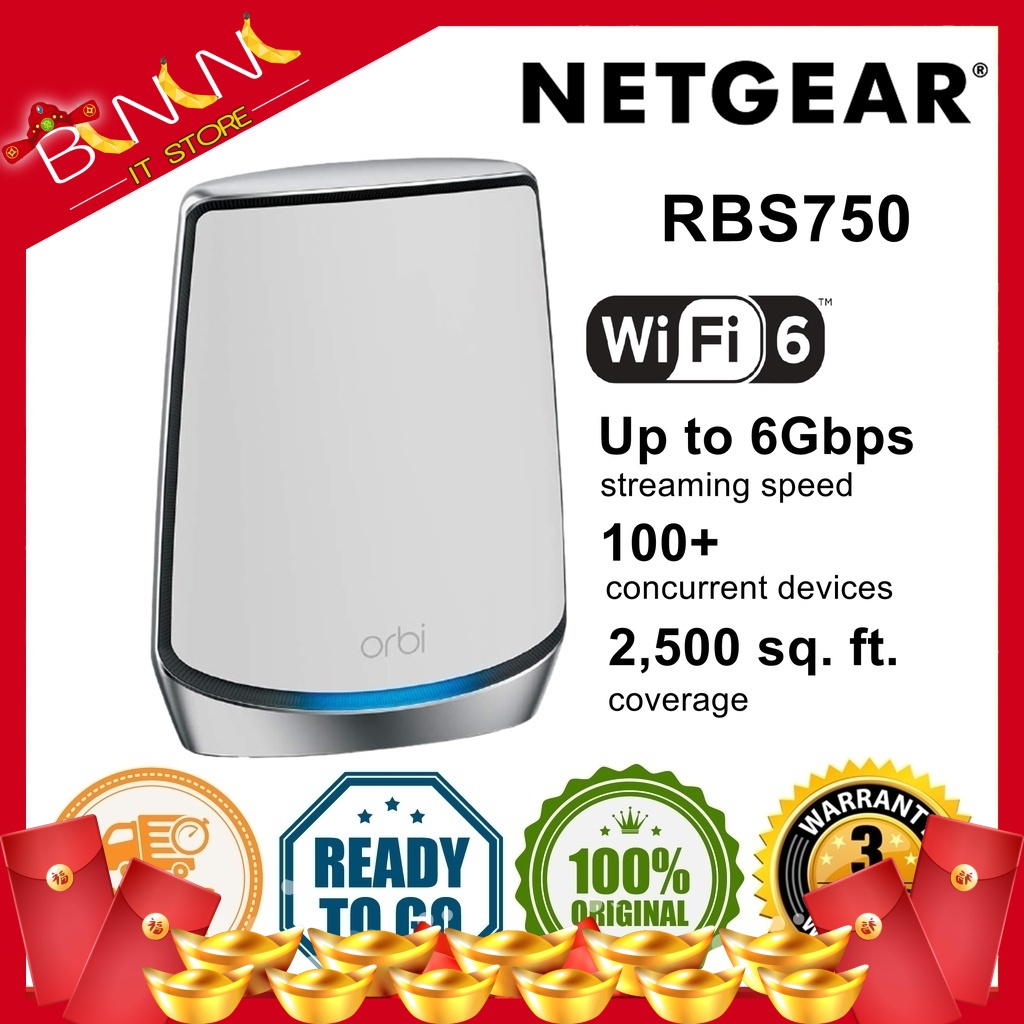 NETGEAR AX4200 RBS750 Orbi Whole Home Tri-Band mesh WiFi Satellite