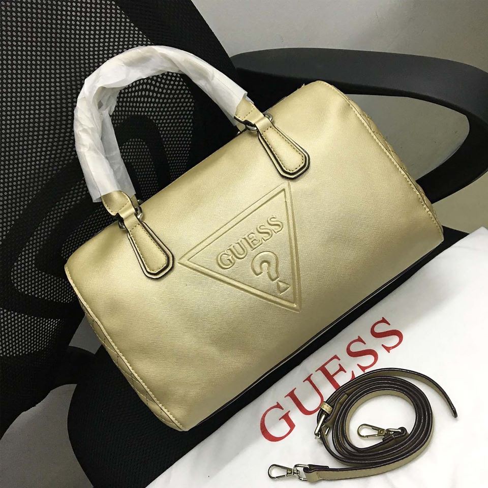 silver guess purse