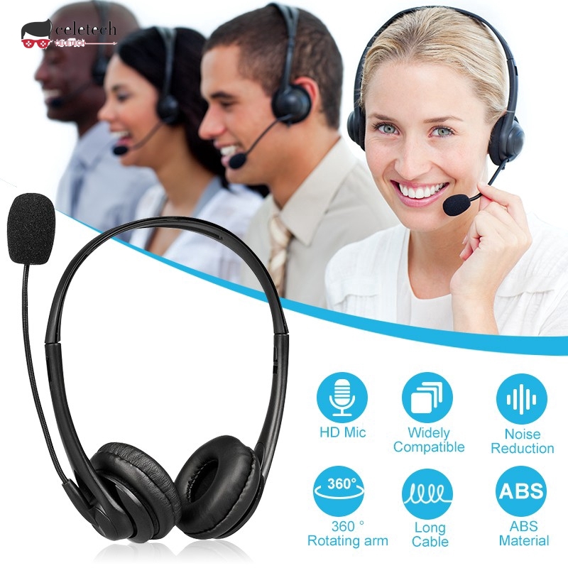 Noise Canceling Headset With Microphone Telephone Operator Headphone