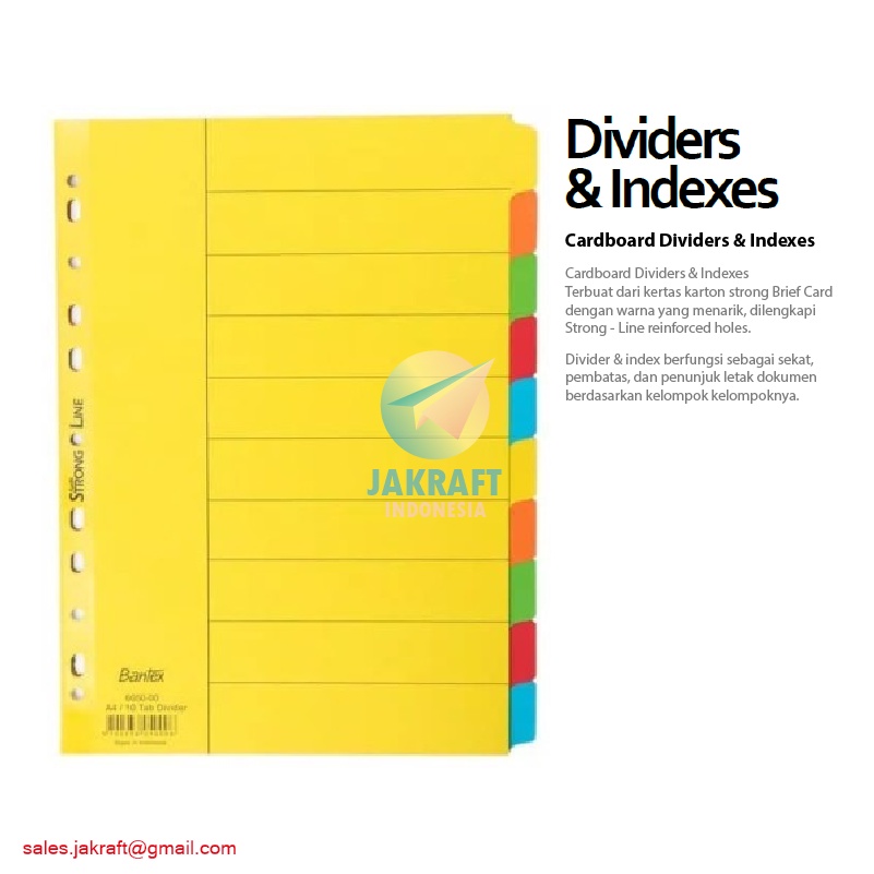 (1 Set) BANTEX 6050 A4 Binder Ordner Binder Paper Divider With 10 Plain