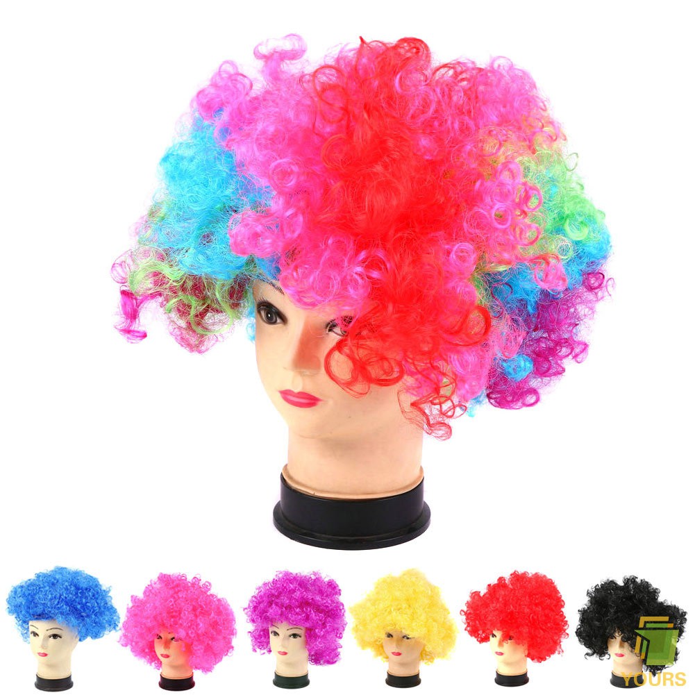 Clown Disco Fancy Dress Girls Boys Curly Hair Wig Adult Child Halloween Cosplay Supplies