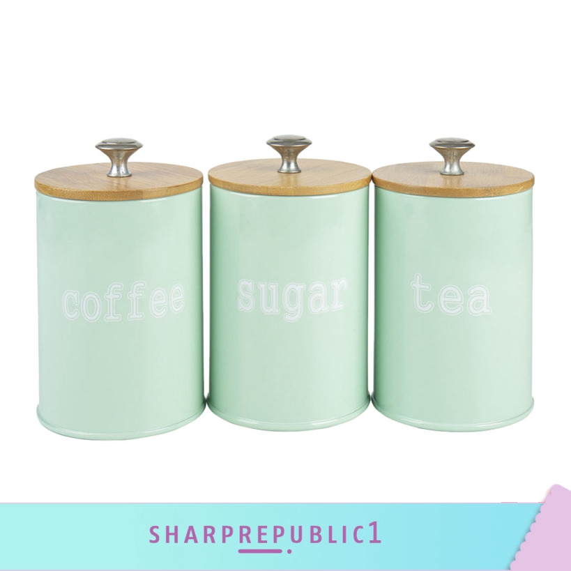glass tea coffee sugar jars