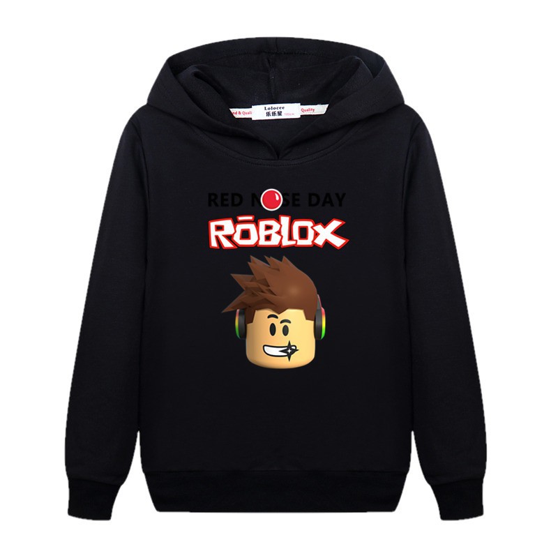 Roblox Boys Long Sleeve Hooded Pullover Hoodie Basic Coat Shopee Philippines - roblox red and black hoodie