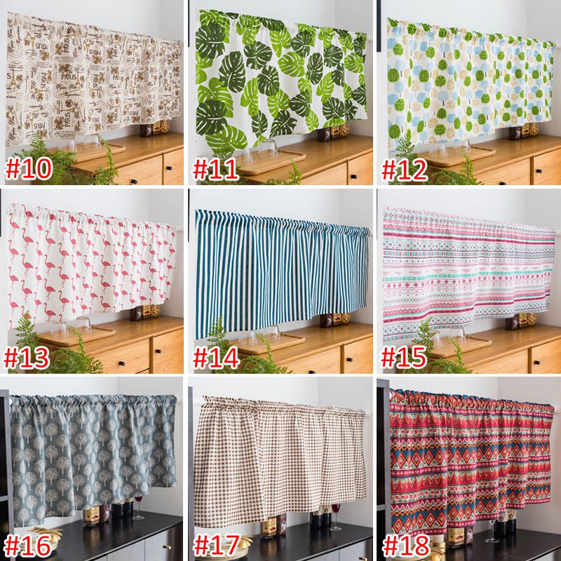 Kitchen Balcony Short Curtain Floral Household Separate Curtains Anti ...