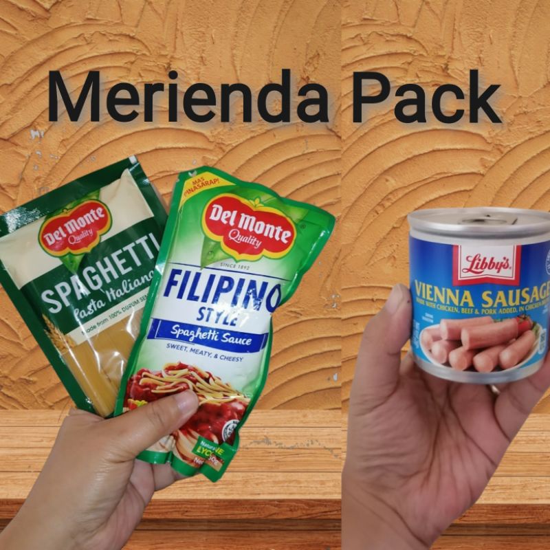 Del Monte Merienda Bundle Filipino Spaghetti (Pasta 175g + Filipino Style Sauce+Libby
