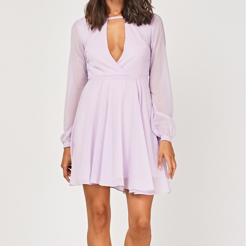 purple swing dress