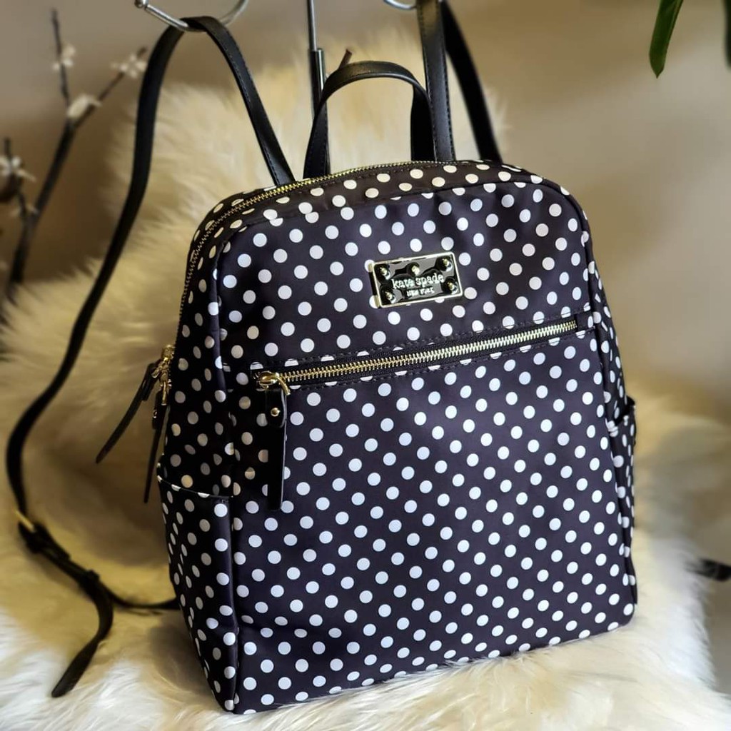 Kate Spade Blake Avenue Nylon Hilo - Classic Backpack with Bar Logo and  Side Pocket in Polka Dots | Shopee Philippines