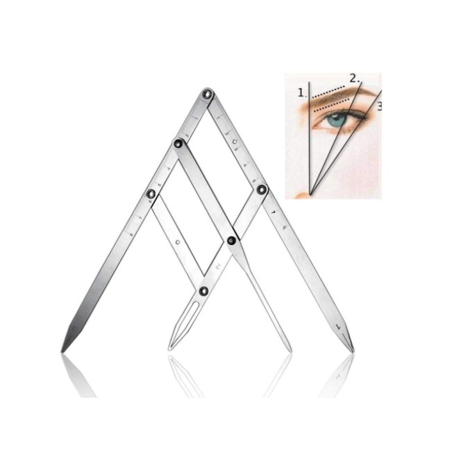 SILVER Eyebrow Ruler Caliper Microblading Caliper Eyebrow Stencil ...