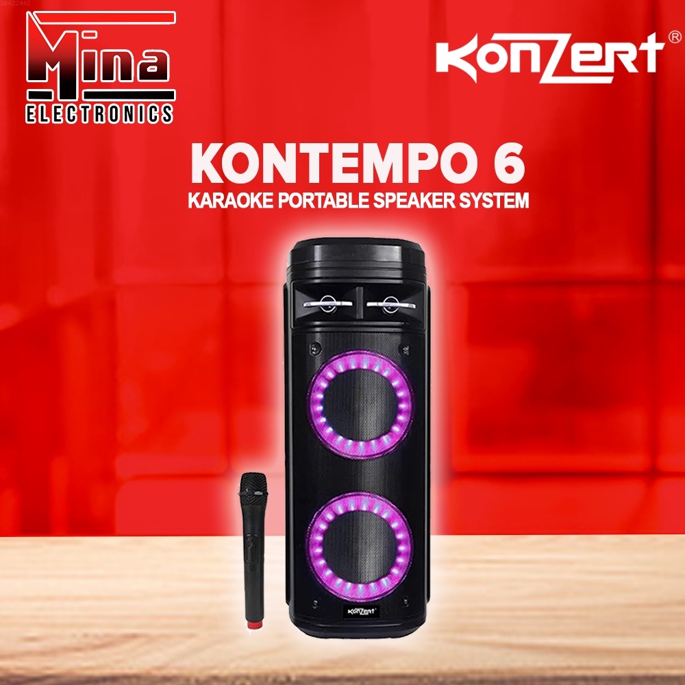 Konzert Kontempo 6 Karaoke Portable Speaker System 4000W PMPO w