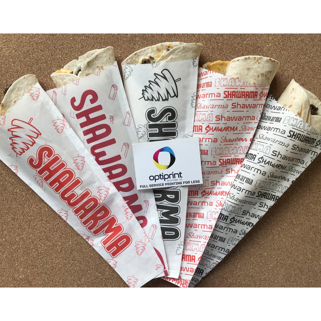 Shawarma Wrapper Greaseproof Paper (100pcs) with Design Shopee Philippines