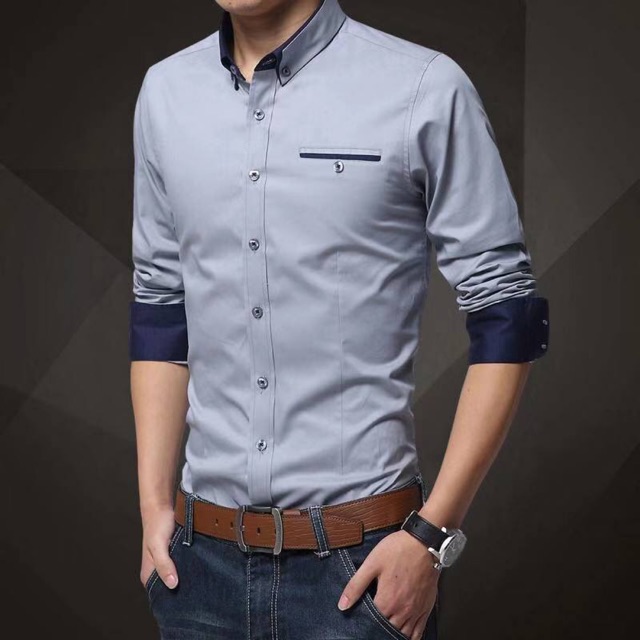 Men's Polo Long Sleeve Plain Slim Fit Polo | Shopee Philippines