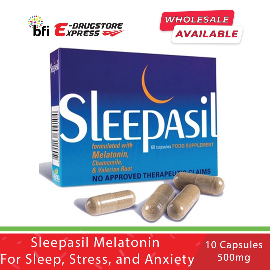 Sleepasil Melatonin 500mg 10 Capsules [For Sleep, Stress, and Anxiety