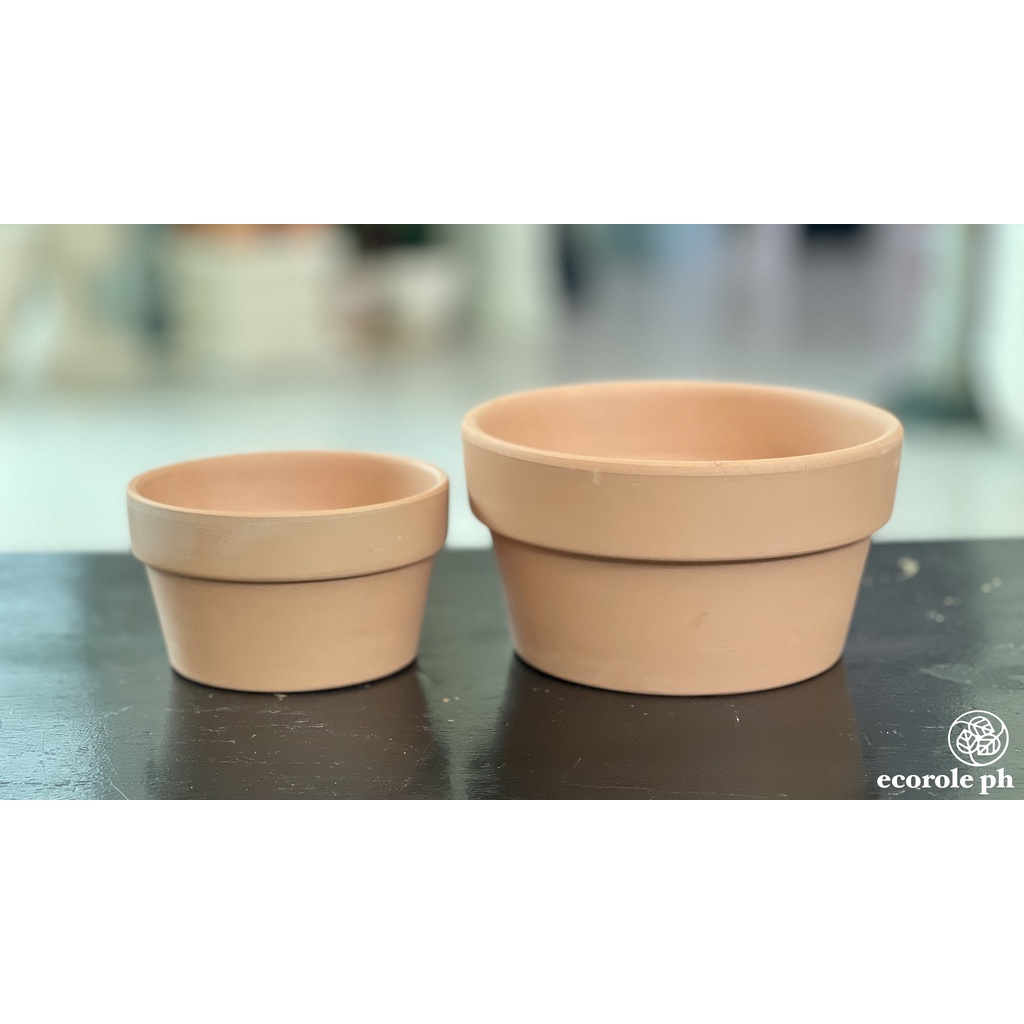 Smooth Shallow Terracotta Pot | ECOROLE PH | Shopee Philippines