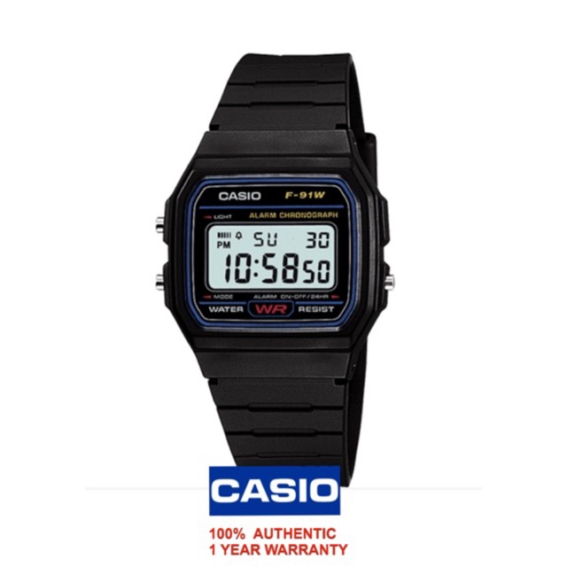 casio f91w blue