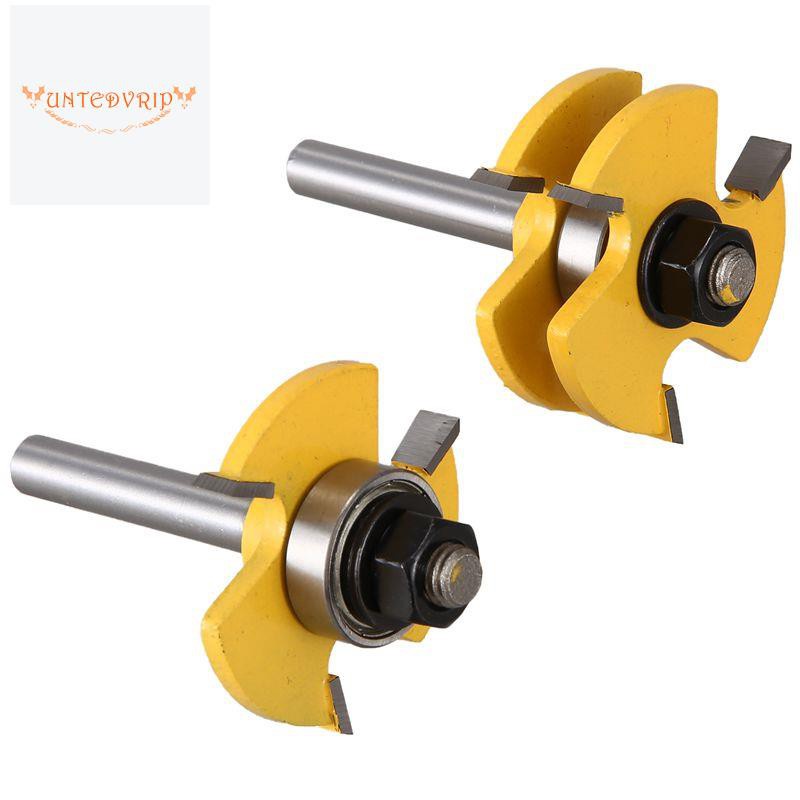 2Pcs T Type 8Mm Trimming Milling Cutter Three-Teeth Tool Professional Woodworking Wood Carving Tool Alloy Milling Cutters