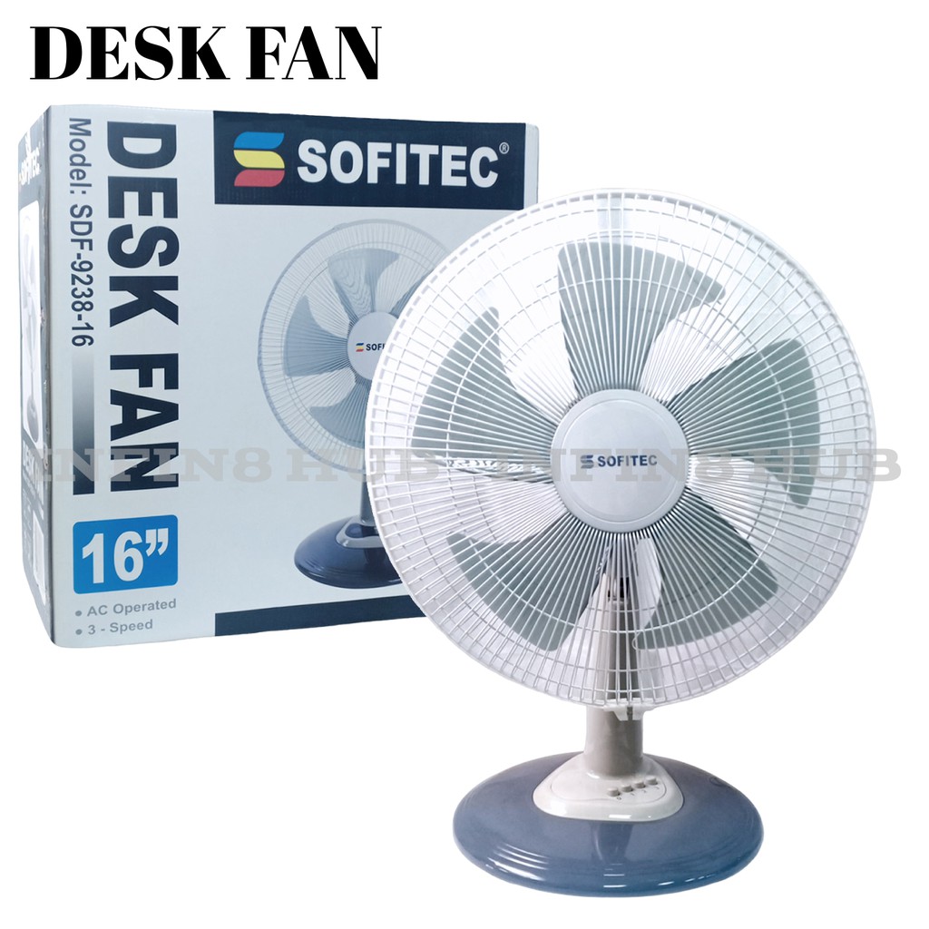 Sofitec SDF923816 Plastic Gray Desk Fan Cooling Fan Cooler Electric