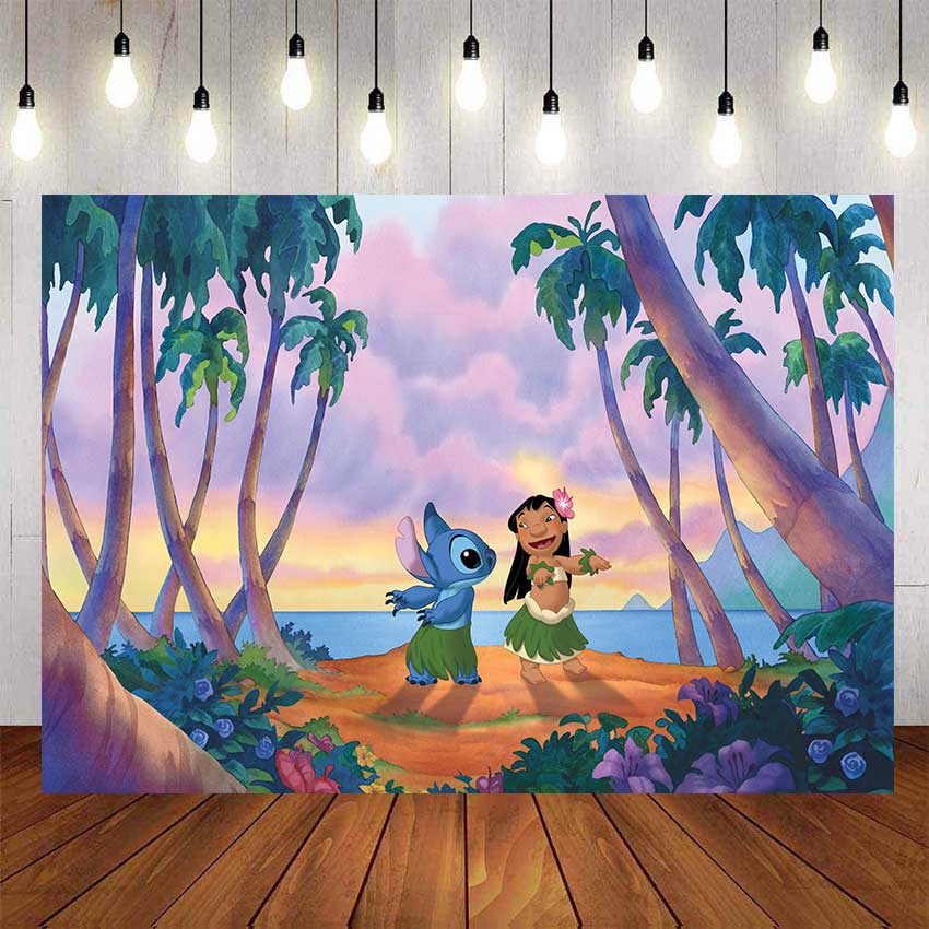 Stitch and Lilo Beach Birthday Backdrop For Photography Baby Kids ...