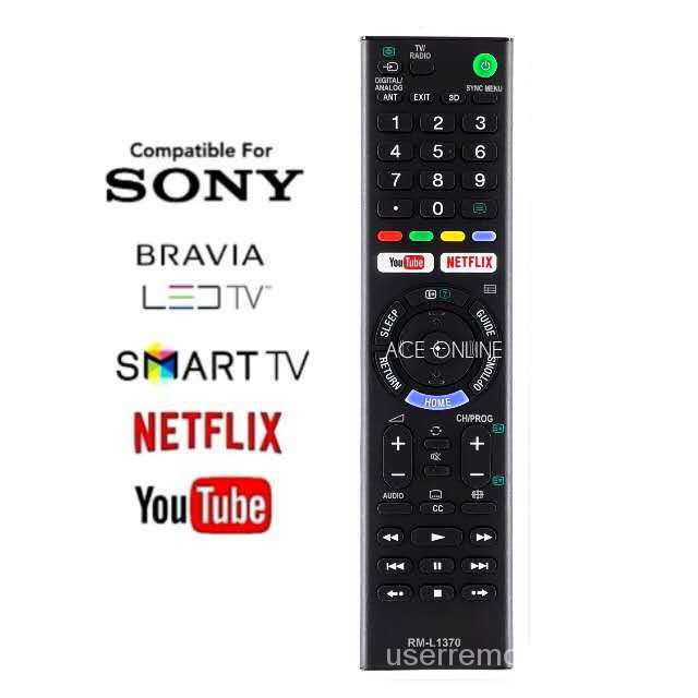 Sony Bravia LED LCD SMART TV Remote Control RM1370 With Youtube