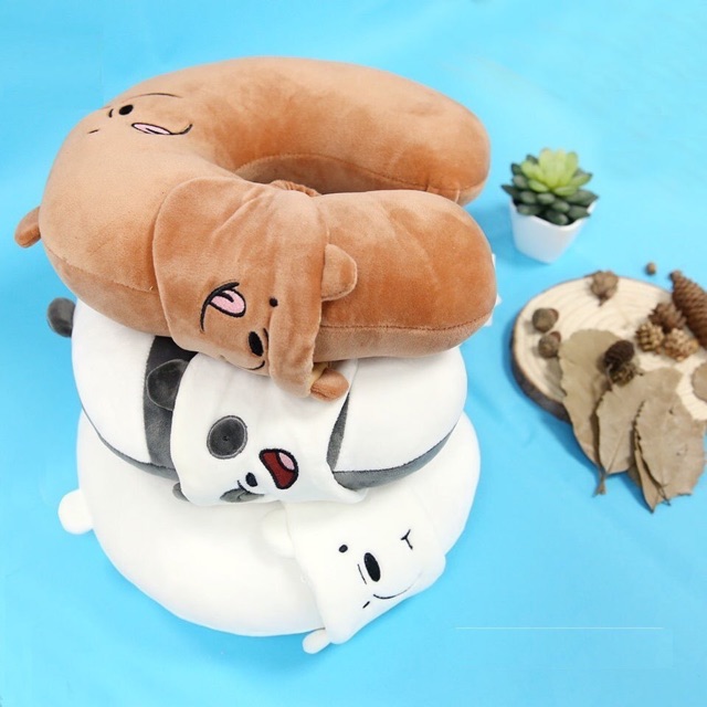 We Bare Bears Travel Neck Pillow With Eye Mask Miniso Shopee Philippines
