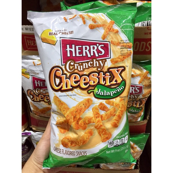 Herr's Crunchy Cheestix Jalapeno Chips 255.2g Shopee Philippines