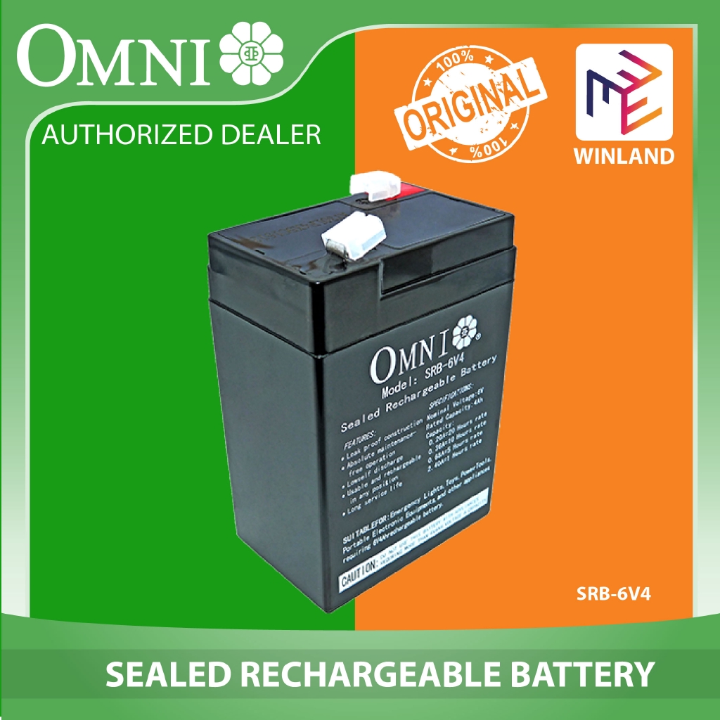 Omni Sealed Rechargeable Lead Acid Battery 6V 4Ah SRB6V4 *WINLAND