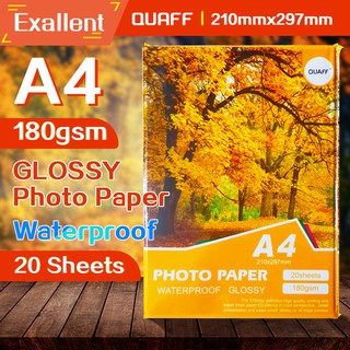 Glossy Photo Paper A4 180gsm 20 Sheets Quaff Brand