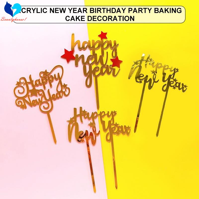 Cake Topper 2021 Happy New Year Acrylic Cake Toppers Cake Decoration