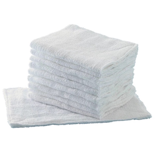 white cotton towels