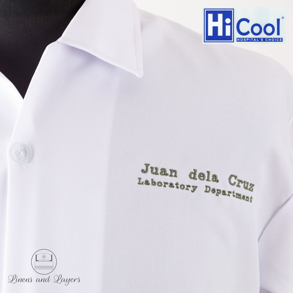 Hi Cool White Unisex Personalized Laboratory Coat / Lab Gown / Lab Coat