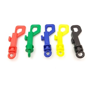 10pcs Fashion Color Spring Buckle Plastic P-type Safety Key Lock Bird cages door lock
